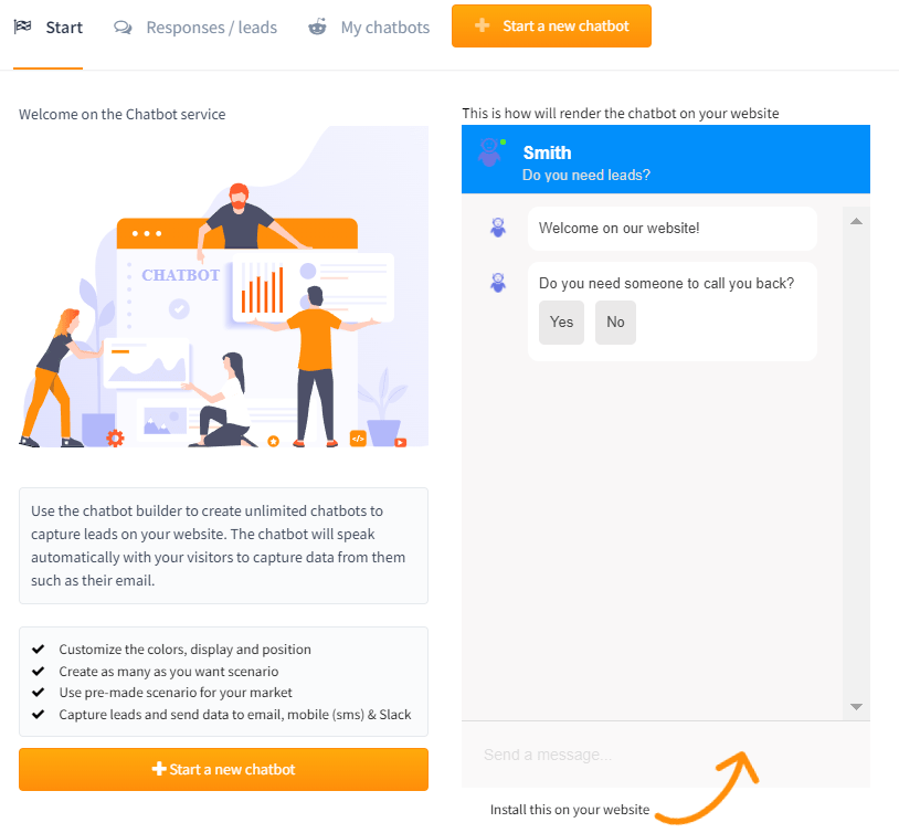 lead generation tool - chatbot